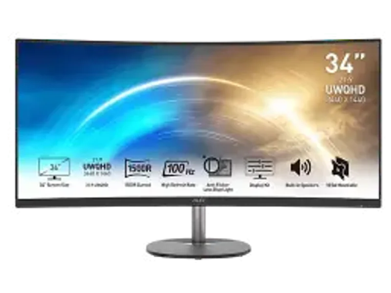 MSI PRO MP341CQ 34inch Curved Business Productivity Monitor