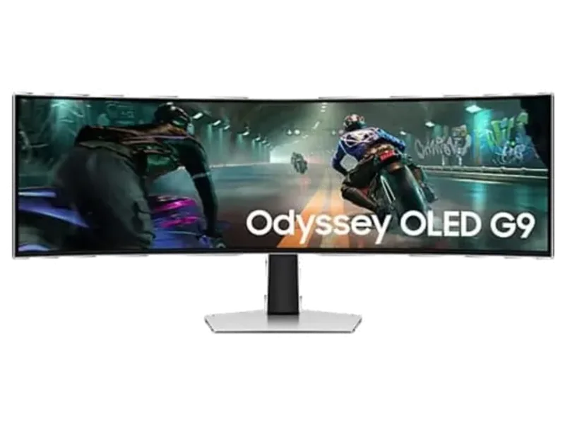 SAMSUNG Odyssey LS49DG910SWXXL 49 Inch DQHD 144Hz Oled Panel 99% SRGB 0.03MS AMD Freesync Gaming Monitor (Silver)