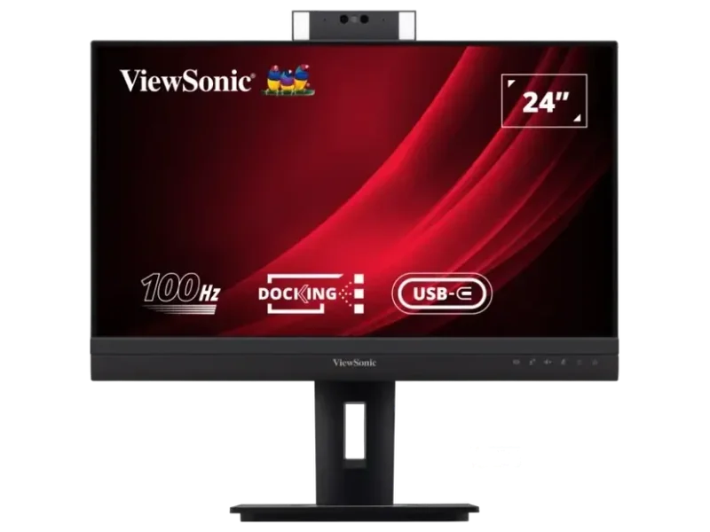 VIEWSONIC VG2457V 24 INCH 1080P VIDEO CONFERENCING DOCKING MONITOR WITH WINDOWS HELLO COMPATIBLE IR WEBCAM, ADVANCED ERGONOMICS, AND 90W USB C FOR HOME AND OFFICE