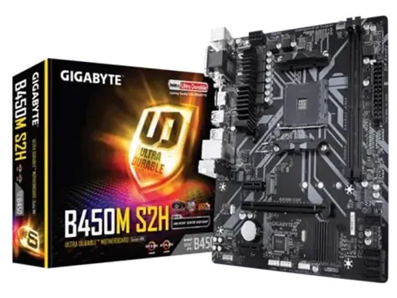 Gigabyte B450M S2H Motherboard (AMD Socket AM4/Ryzen Series CPU/MAX 32GB DDR4 3200MHZ MEMORY)