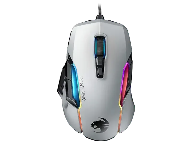 ROCCAT Kone AIMO Gaming Mouse (High Precision, Optical Owl-Eye Sensor (100 to 16.000 DPI), RGB Aimo LED Illumination, 23 Programmable Keys, Designed in Germany) White (Remastered)