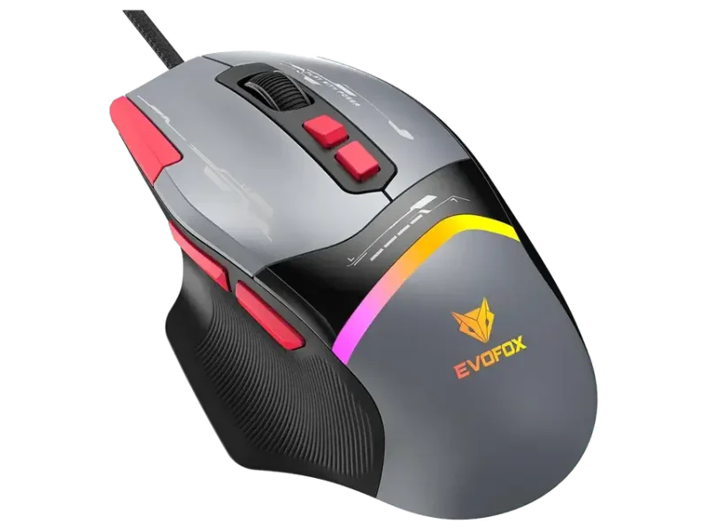 EvoFox Blaze 2 Plus Wired Gaming Mouse, 16,000 DPI, 1000Hz Polling Rate, 8 Programmable Buttons, RGB Lighting, Lightweight 98g, 220 IPS, 30G Acceleration, Windows & Mac Web Customization App