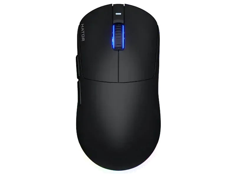 HATOR Quasar 3 Wireless, Black, HATOR Optical Yellow 100M Switches, PixArt PAW3311, 12000dpi, Anti-Finger UV Texture, 2.4GHz/Bluetooth/USB Connection, RGB Gaming Mouse - (HTM730)
