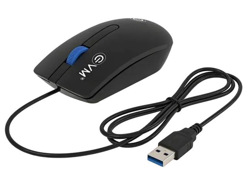 EVM Wired Ambidextrous Mouse|1200 DPI|Ergonomic Design|1.1m Cable |High Performance Wired Ergonomic Optical Mouse with 1200 DPI, High Precision Tracking, Smooth Scroll Wheel, 1.1m Durable Cable