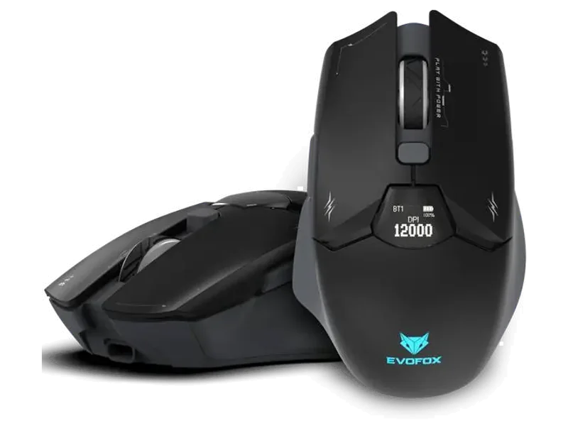 EVOFOX Banshee 2 Ergonomic Optical Gaming Mouse Tri-Mode 12000 DPI Pixart Sensor LCD Display Programmable
