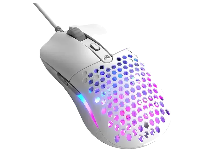Glorious Model O Eternal Ultralight RGB Gaming Mouse - Wired - 55g Lightweight - Customizable RGB Lighting - 6 Programmable Buttons - Symmetrical Design - 12K DPI Optical Sensor - PC/Mac - White