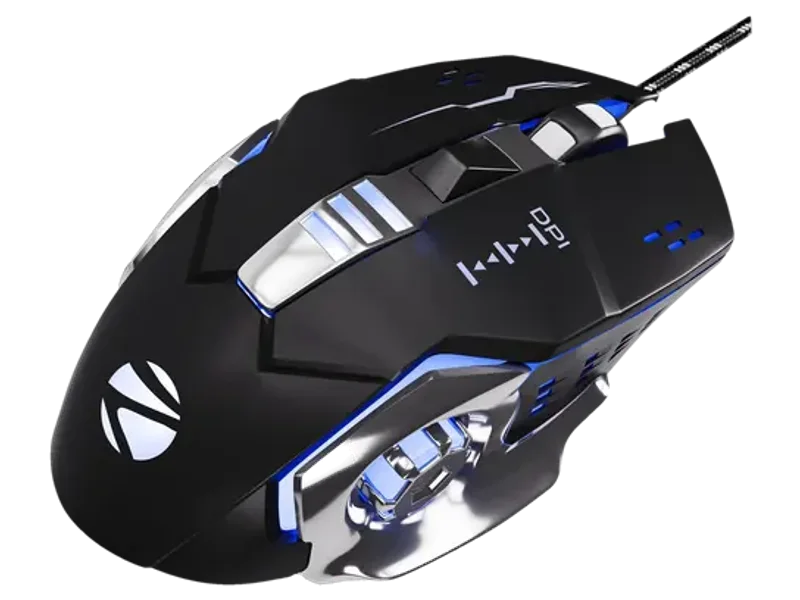 ZEBRONICS Transformer M3 Wired Ergonomic Optical Gaming Mouse with Upto 3200 DPI, 6 Buttons with DPI Switch, Multicolor LED Lights, 1.5m Braided Cable
