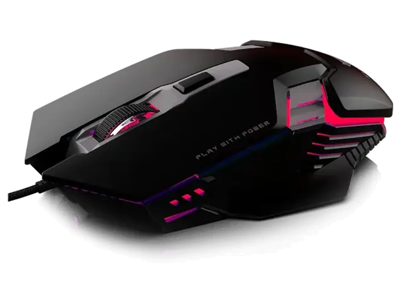 EvoFox New and Upgraded Spectre Wired Gaming Mouse with Up to 7200 DPI Gaming Sensor | 6-Button Design | Upto 7 Million Clicks | 7 Colours Rainbow Lighting | 1.5m Braided Cable (Black)