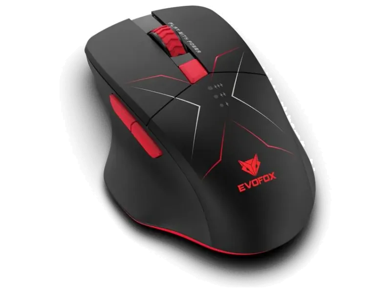 EVOFOX Shadow X Pro Wireless Ergonomic Optical Gaming Mouse Tri-Mode 6400 DPI, 6 Programmable Buttons, Rechargeable With Bluetooth
