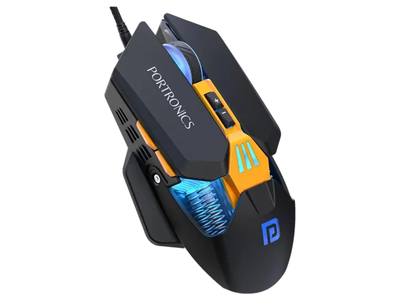 Portronics Vader 2.0 Wired Ergonomic Optical Gaming Mouse 7 Programmable Button, Upto DPI 7100, RGB Light