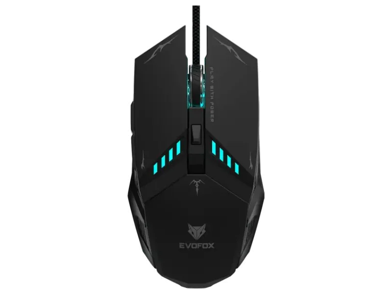 EVOFOX Shadow Plus with 7200 DPI Sensor, HUANO Mechanical Switches & 6 Buttons Wired Ergonomic Optical Gaming Mouse