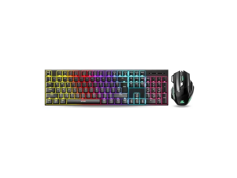 Ant Esports Thunder 30 Wired Mechanical Gaming Keyboard Mouse Combo Ergonomic Full-Sized 25 Anti Ghosting Keys, 3600 DPI 7 Colour Mode Wired Gaming Mouse with Type C Cable for PC Laptop MAC_Red Switch