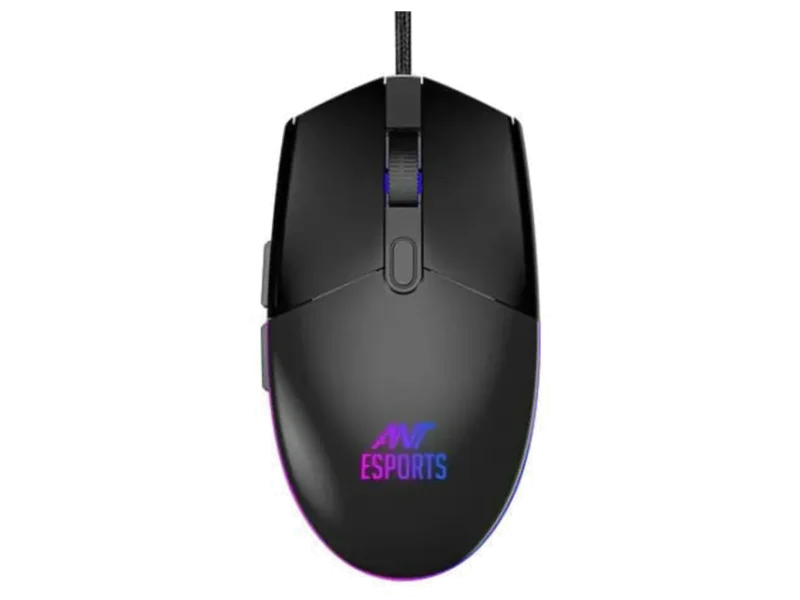 ANT ESPORTS GM60 Wired Ambidextrous Optical Gaming Mouse ( GM60 ) (3600DPI / 6 Macro Buttons ) ( Black )