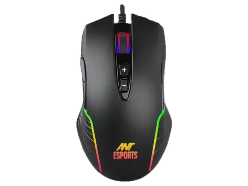 ANT ESPORTS GM500 Wired Ambidextrous RGB Gaming Mouse ( GM500-RGB ) ( 400DPI / 7 Macro Buttons ) ( Black )