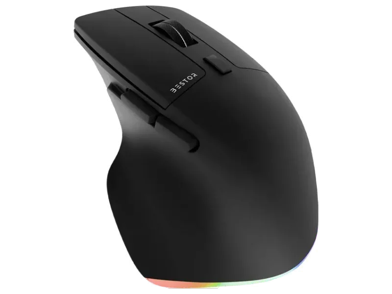Bestor Wireless Mouse 3 Adjustable DPI, USB-C Rechargeable - USB Mouse with LED Lights Wireless Ergonomic Optical Gaming Mouse