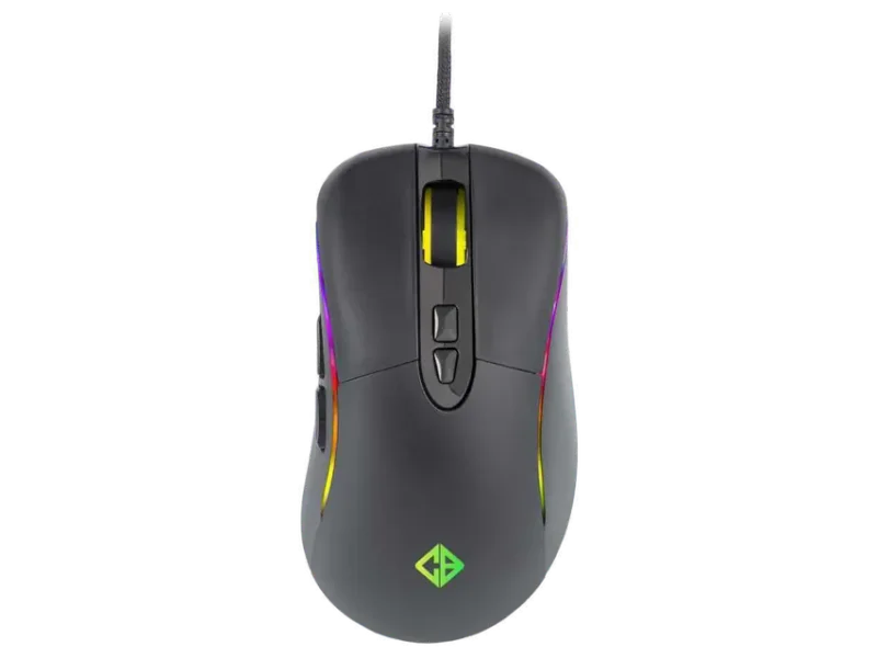 COSMIC BYTE Equinox Alpha Wired Ergonomic Gaming Mouse (5000DPI/7 Macro Buttons) (Black)