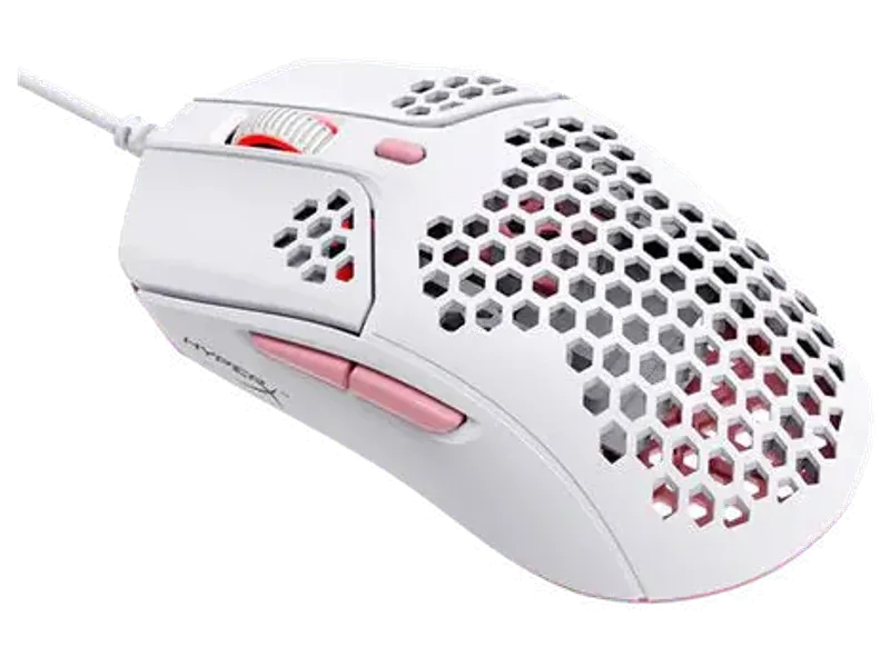 HYPERX Pulsefire Haste Wired Ergonomic Gaming Mouse ( 4P5E4AA ) ( 16000DPI / 6 Macrto Buttons ) ( White/Pink )