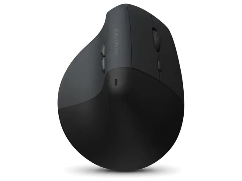 Keychron BM27 Wireless Ergonomic Mouse, PAW3212 Sensor, 2400 DPI, 1000Hz Polling Rate, Bluetooth 5.2, 2.4GHz, USB Type-C, Space Gray