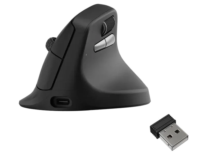 Keychron M5 Wireless Ergonomic Mouse, PixArt 3950 Sensor, 30000 DPI, 8000Hz Polling Rate, Bluetooth 5.3, 2.4GHz, USB Type-C, Black