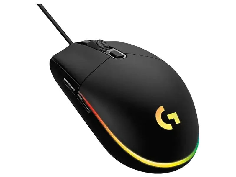 Logitech G102 Light Sync Gaming Mouse with Customizable RGB Lighting, 6 Programmable Buttons, Gaming Grade Sensor, 8K DPI Tracking,16.8mn Color, Light Weight - Black