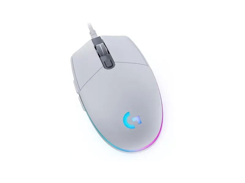 Logitech G-203-White Wired Ambidextrous Mechanical Gaming Mouse
