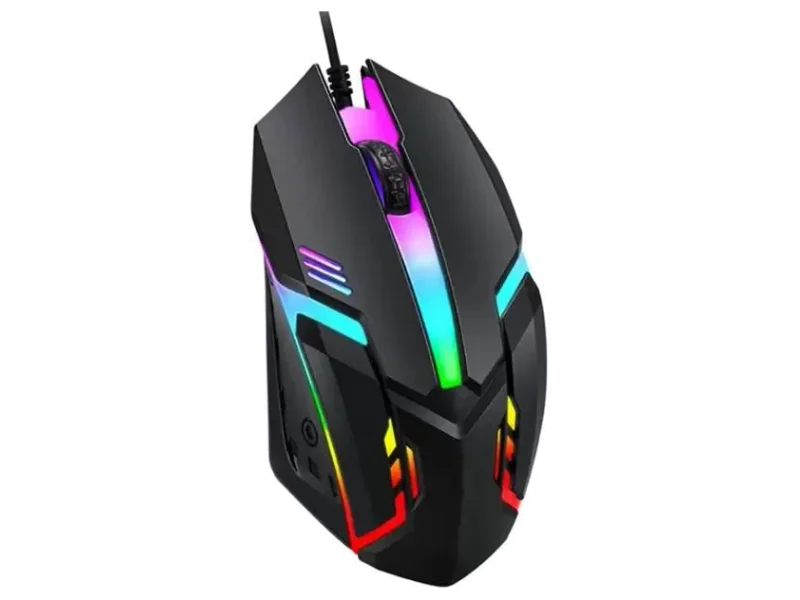 PAC USB Wired Gaming Mouse D1 Black, Optical Gaming Mouse Wired Ambidextrous Optical Gaming Mouse