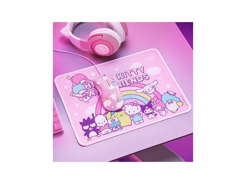 RAZER DeathAdder Essential Mouse Plus Goliathus Medium Wired Ergonomic Gaming Mouse ( RZ83-03850100-B3M1 ) ( 6400DPI / 5 Macro Button ) ( Hello Kitty And Friend Edition )