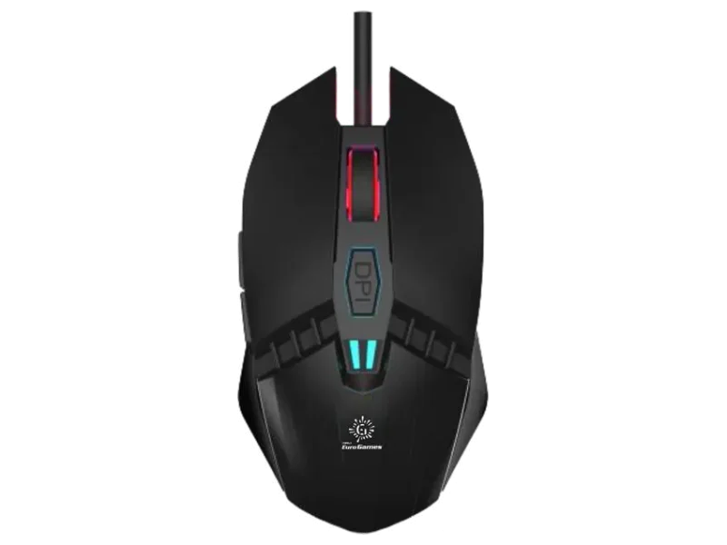 RPM Euro Games Premium Gaming Mouse 6 Buttons 4 Color RGB Lights 4 DPI Levels For Laptop, PC Wired Ambidextrous Optical Gaming Mouse