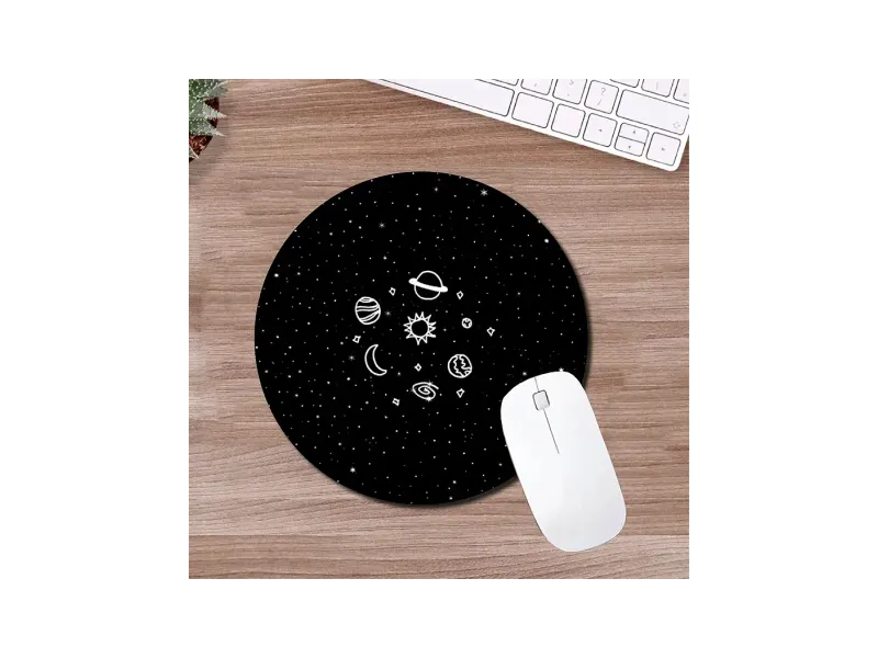 woopme® Universe Space Theme Printed Mouse Pad Compatible for Laptop Computer Desktop PC Girls Kids Gaming Non Slip Rubber Base L x H 20.00 x 20.00 Cms