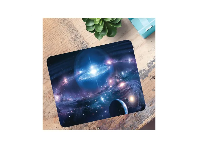 woopme® Universe Theme Printed Mouse Pad Compatible for Laptop Computer Desktop PC Girls Gaming Kids Non Slip Rubber Base L x H 24.00 x 20.00 CMS