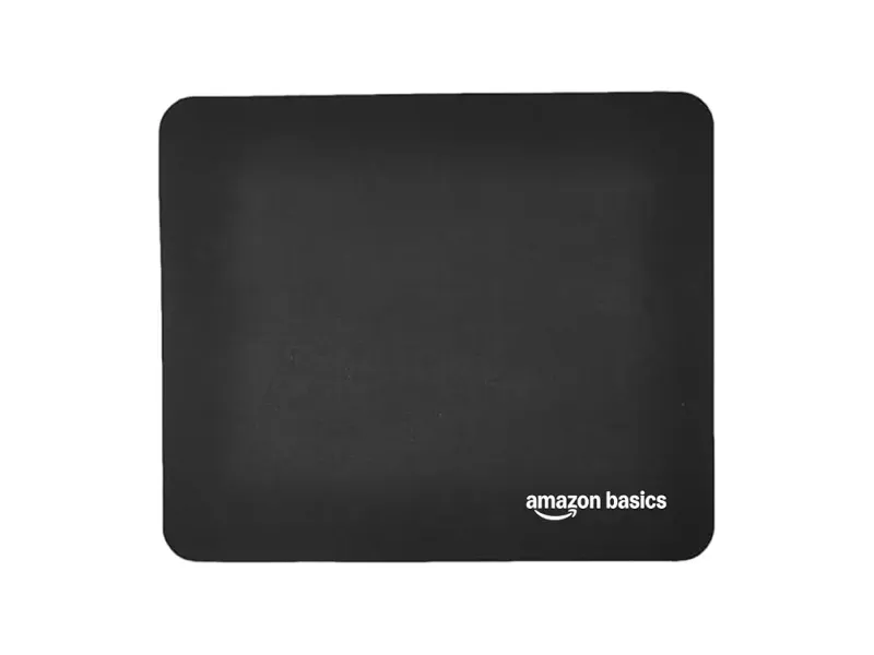 Amazon Basics Square Mouse Pad, Cloth with Rubberized Base, Standard, Black, 12.4L x 10.6W inches