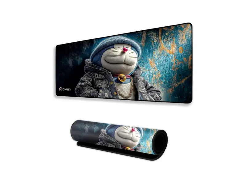 SMULY Stylish Cartoon Cat xl Deskmat 11×23Inch Smooth, Waterproof Mousepad Soft Gaming Non Slip Base Mousepad