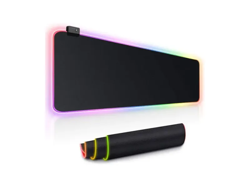 MSNB Extended RGB Mouse Pad with 80 x 30CM x 4 mm XXL Large Mousepad with 11 Lighting Non Slip Base Dual Sided Mousepad