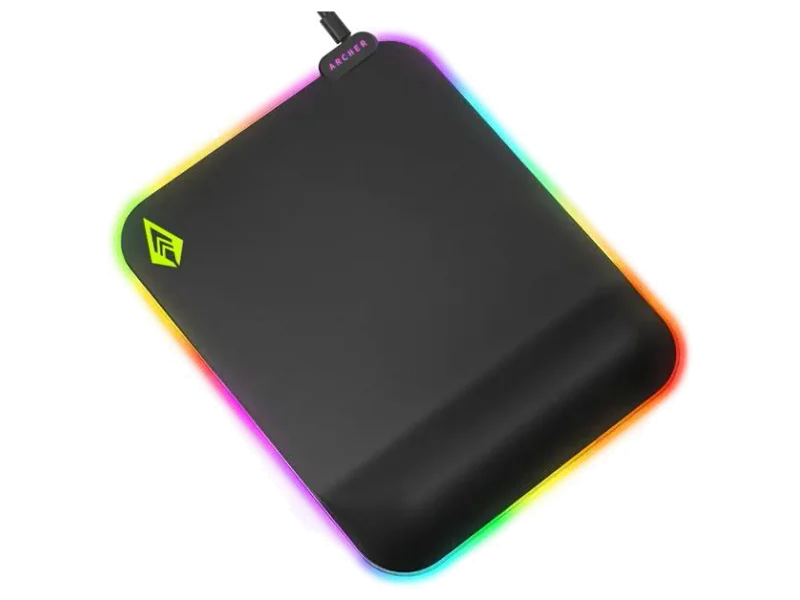 Tizum Archer Tech Lab Quiver 200 RGB Gaming Pad, Gel Wrist Support & Non Slip Base Mousepad