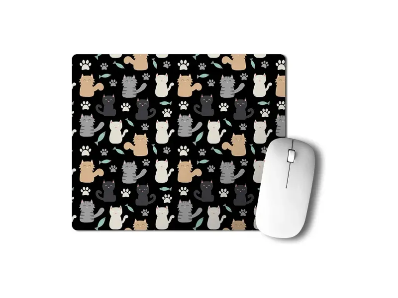 Designer Mouse Pad Cat Print for Laptop/Computer (8.5 X 7 Inches) (Cat Print 202)