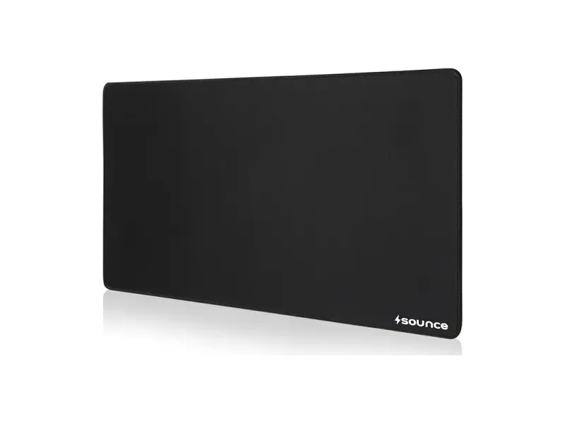 Sounce Mouse Pad Mercerized Surface Anti-fray Edges and Anti-Slip Rubber Base Gaming Mouse Pad a Laptop Desk Mat with Smooth Mouse Control Dimensions 900L x 400B x 2H mm (Black)