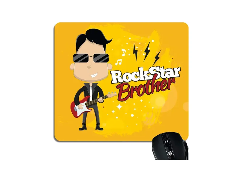 Birthday Gift for Brother, Mousepad Rock Star Brother