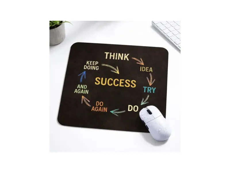 champstitch Motivational Success Printed Mouse Pad for Laptop & PC Office & Study Table Non Slip Base Mousepad