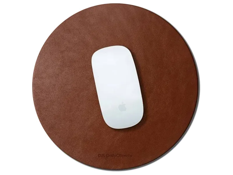DailyObjects Orb Vegan Leather Mouse Pad (Tan) Non Slip Base Dual Sided Mousepad