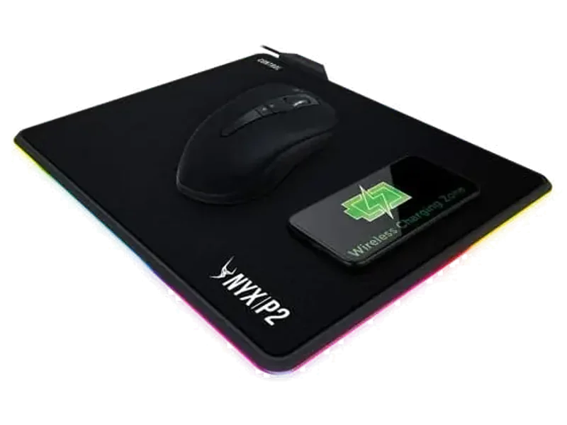 GAMDIAS NYX P2 RGB Wireless Charging Medium Black Mousepad