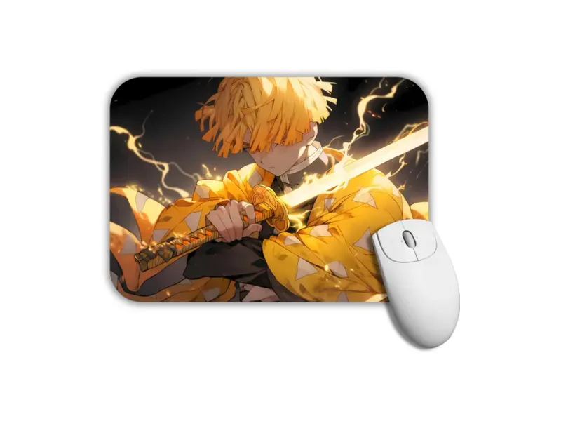 GROOFIEZ Anime Mouse Pad (9 inch x 7 inch) - Zenitsu Demon Slayer Printed Mousepad Non Slip Base Mousepad