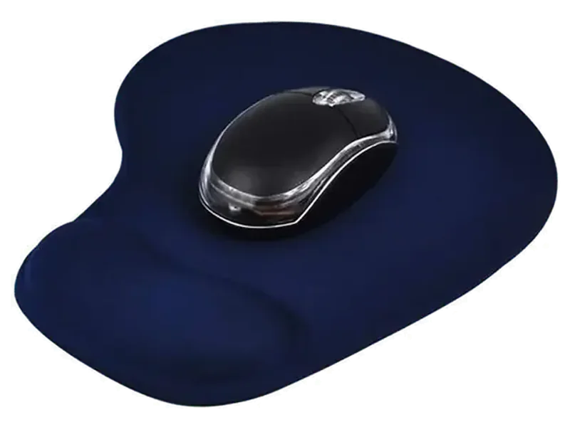 Mouse Pad, Ergonomic Mouse Pad with Comfortable Gel Wrist Rest Support and Lycra Cloth, Non-Slip PU Base for Easy Typing Pain Relief, Durable and Washable, Classic (Blue)