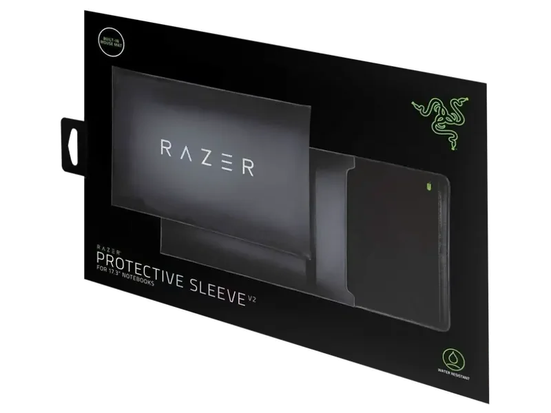 RAZER 17.3" PROTECTIVE LAPTOP SLEEVE: SCRATCH & WATER-RESISTANT - PADDED INTERIOR LINING - SNAG-FREE VELCRO - FLIP-OUT MOUSE MAT - CLASSIC BLACK (RC21-01590100-R3M1)