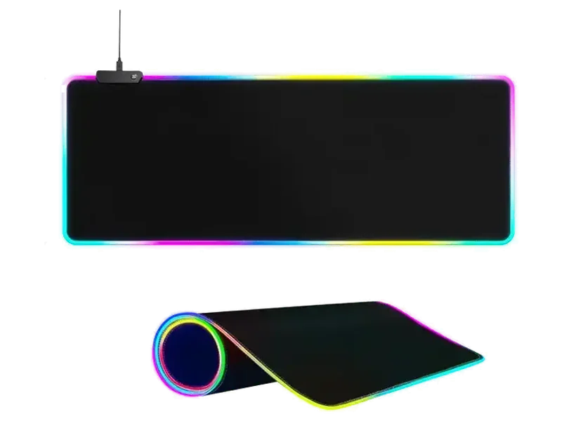 REMICH Extra Large RGB Gaming Mouse Pad – LED Light and Soft Large Extended Mouse Pad 14 Lighting Modes – Gaming Desk Keyboard Pad – Waterproof Coated Mouse Pad – Suitable for Desktops, PC, Office