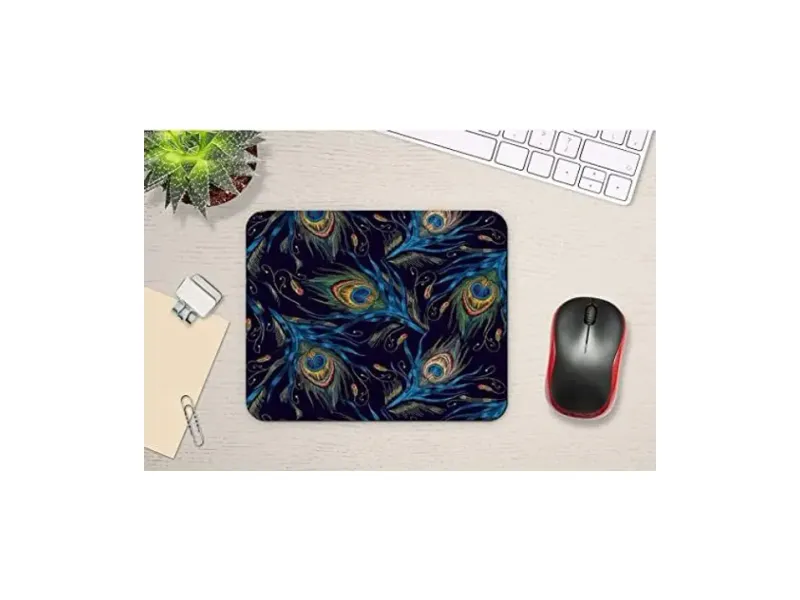 ZORI Peacock Feather Violet Gaming Mouse Pad for Computer Laptop PC| Work from Home Non Slip Base Mousepad