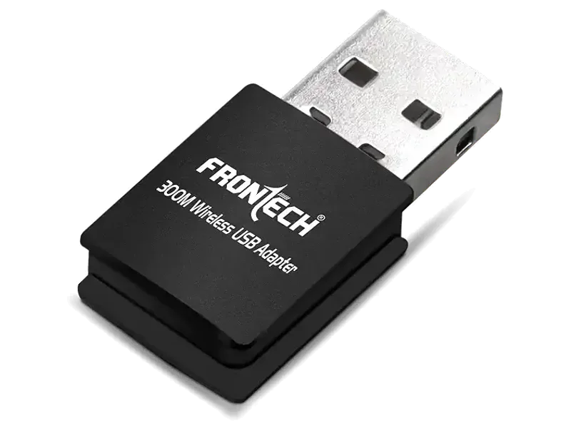 FRONTECH WiFi Dongle 300 Mbps Mini Wireless Network USB Wi-Fi Adapter for PC, Desktop, Laptop | Advanced WPA/WPA2 Security Standards, (0842, Black)