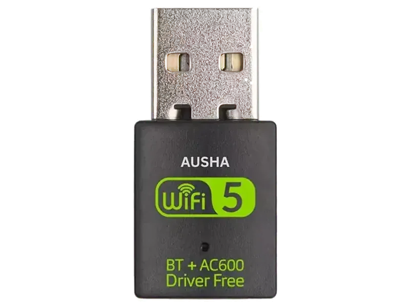 AUSHA USB WiFi + Bluetooth Adapter | AC600 600 Mbps Dual Band (2.4 GHz & 5 GHz) | Bluetooth 4.2 | Realtek RTL8821CU | Wireless USB Dongle for Windows PC & Laptop