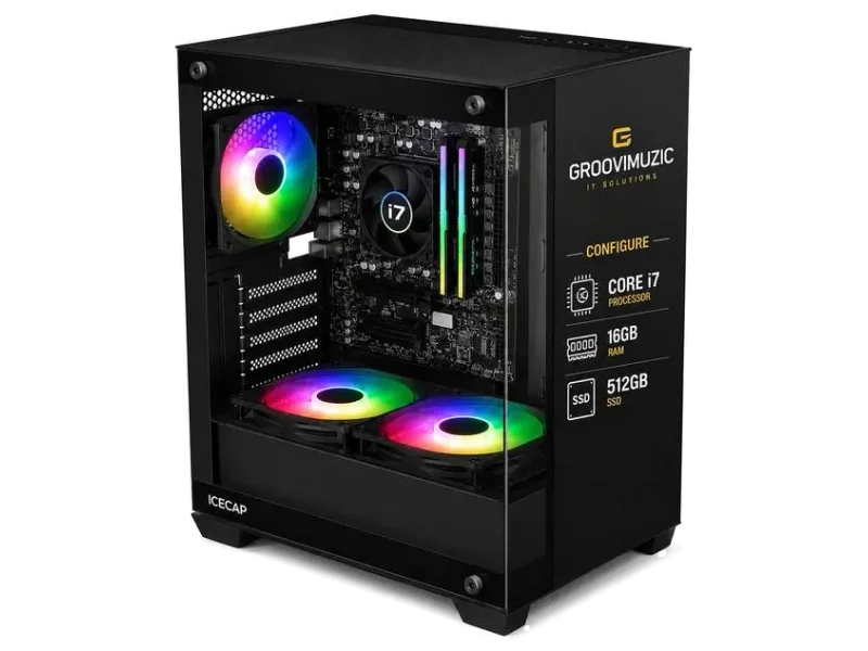 Groovimuzic GAMING Core i7 (8 GB DDR3/256 GB SSD/Windows 10 Home/0 Inch Screen/MSO/WIFI DONGLE) with MS Office