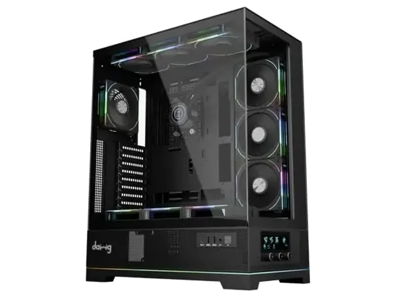 Dawg Y 990 ARGB E-ATX Mid Tower Cabinet With Pre-installed 360mm AIO Cooler (Y990-ARGB-BLACK)