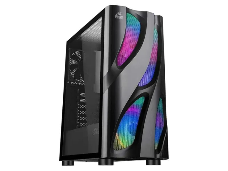 ANT ESPORTS ICE-320TG RGB ATX Mid Tower Cabinet (Black)